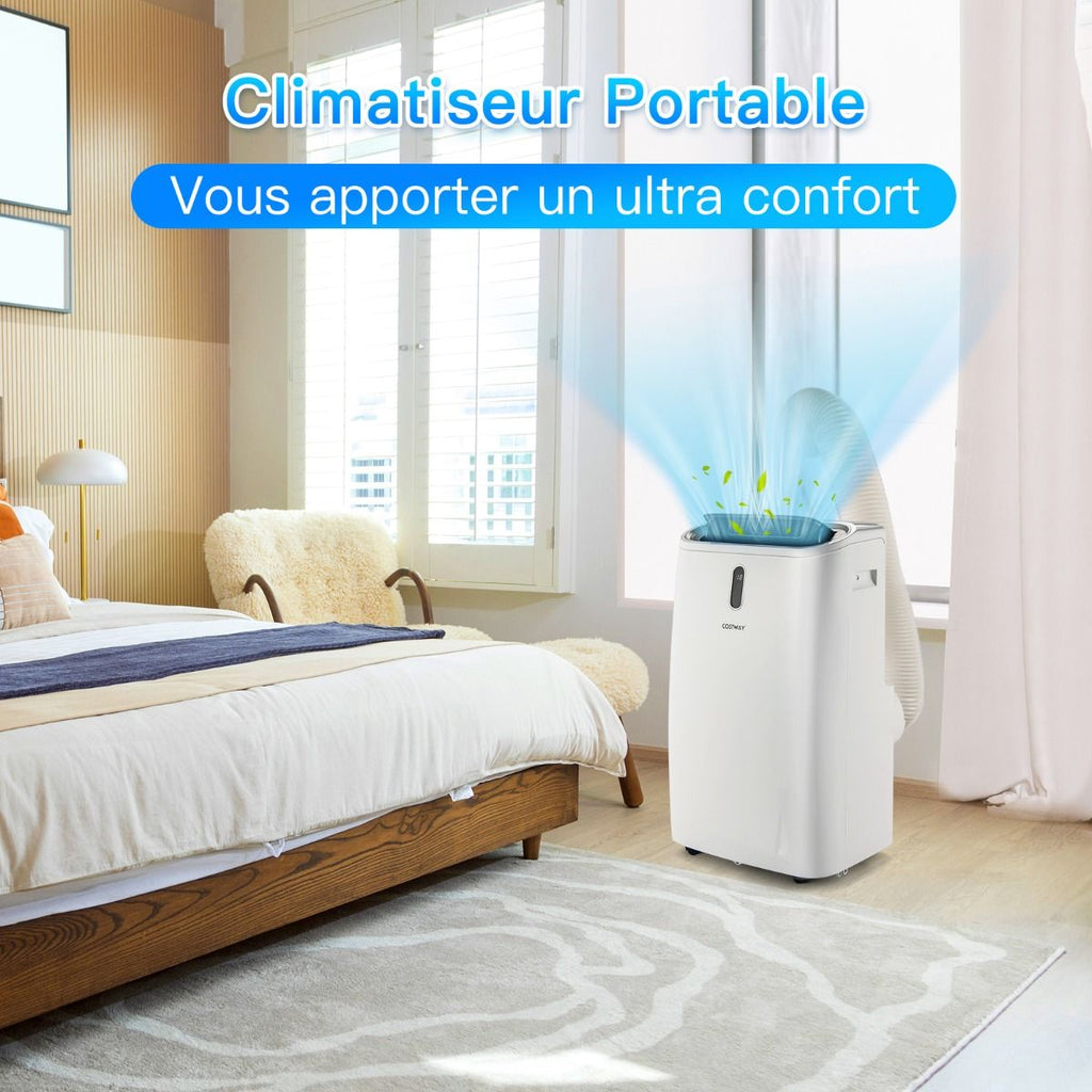 4 En 1 Climatiseur 16 À 32℃ 14000BTU R290 3 Modes Ventilateur Déshumidificateur Et Rafraîchisseur Jusqu'À 40㎡ Classe Énergétique A