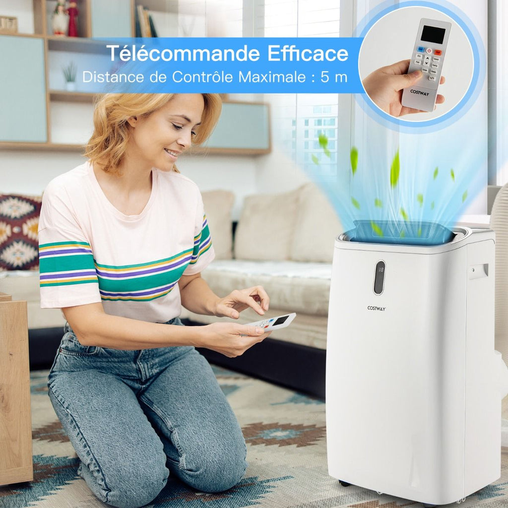 4 En 1 Climatiseur 16 À 32℃ 14000BTU R290 3 Modes Ventilateur Déshumidificateur Et Rafraîchisseur Jusqu'À 40㎡ Classe Énergétique A