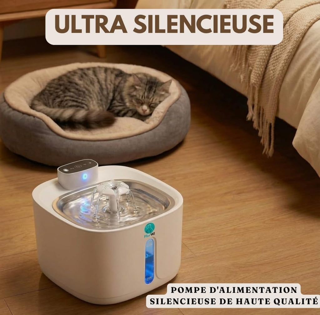 Fontaine D'Eau Pour Animaux De Compagnie, 3,2 L, Distributeur Automatique Avec Capteur, Filtration Multiple, Rechargeable USB, Silencieux